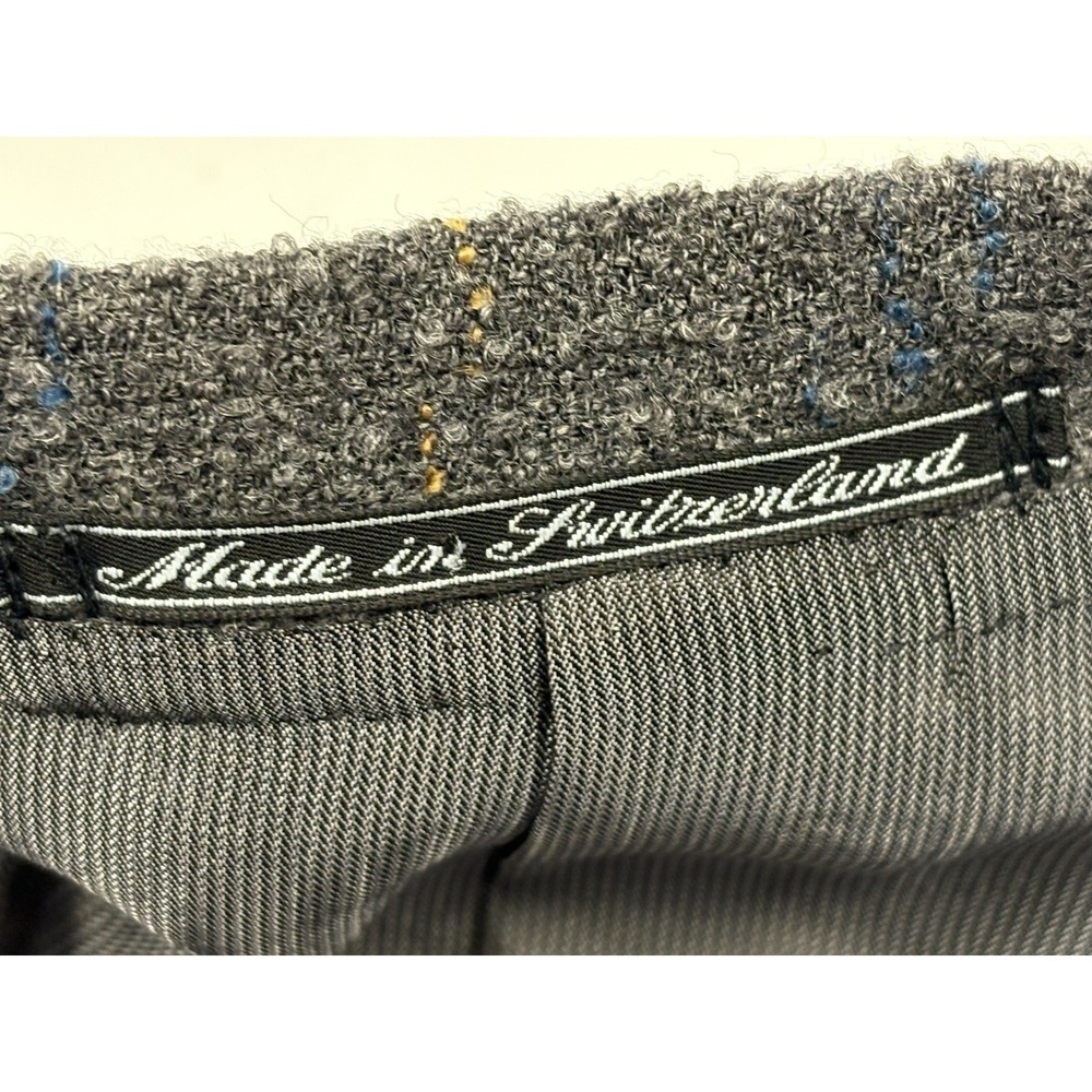 VTG Ermenegildo Zegna "Soft" Textured Boiled Wool Sport Coat 40R Gray Windowpane - Picture 9 of 13